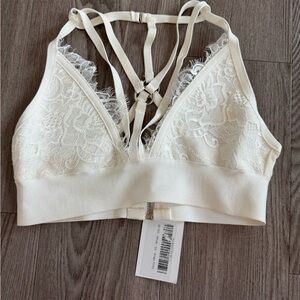 Lace Strappy Bralette in Cream